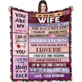 [SummerVibes] Blanket Gifts for Wife Romantic Anniversary Birthday Gifts for Wife Her I Love You Presents for Wife from Husband to My Wife Warm Gifts for Christmas Valentine's Mother's Day