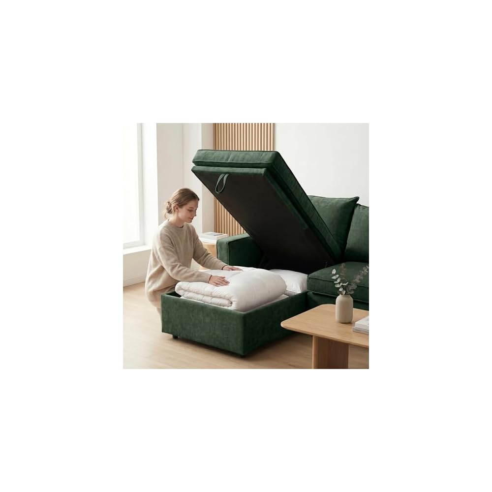 HIPIHOM 81" Sofa Bed – Sleeper Couch with Storage for Small Spaces