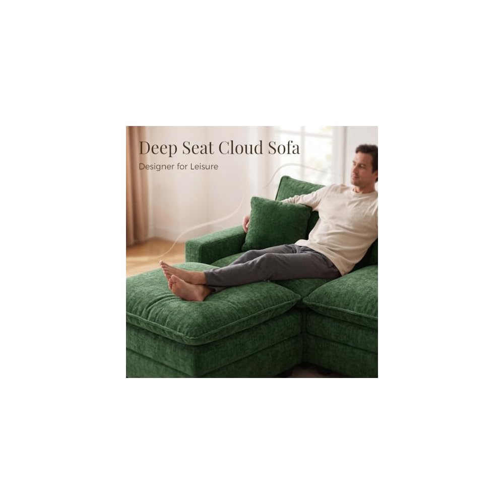 Modular Sofa Cloud Couch Sectional Couches for Living Room, Green