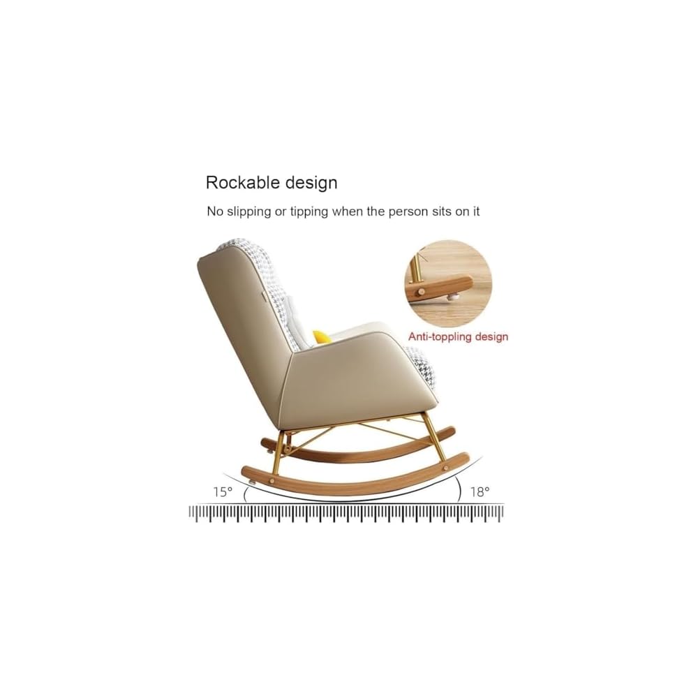 Modern Living Room Reclining Rocking Chair with Foot Stool and Balcony Chair for Bedroom Soft Sleeper Armchair for Lounge and Reading (Orange)