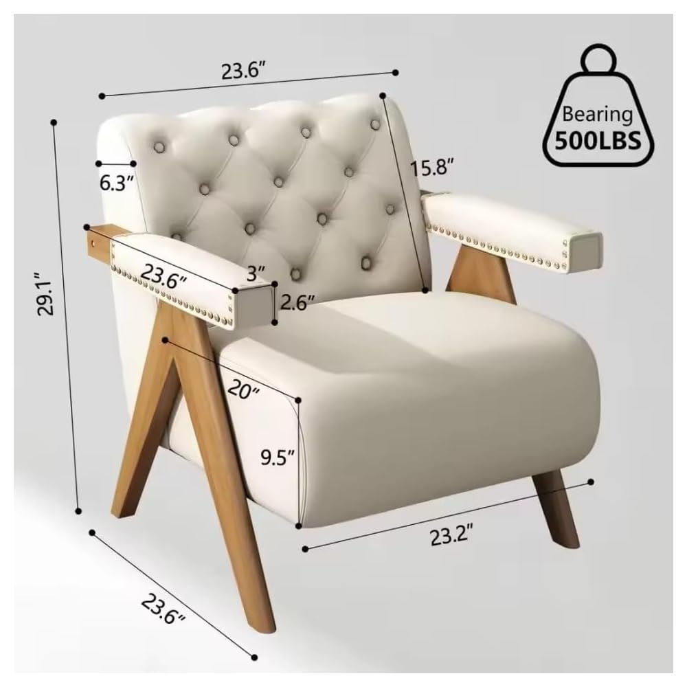 Chair Set of Mid-Century 2 with Wooden Arms and Legs Comfy Upholstered Velvet Wide Armchair Sofa Living Room Chairs