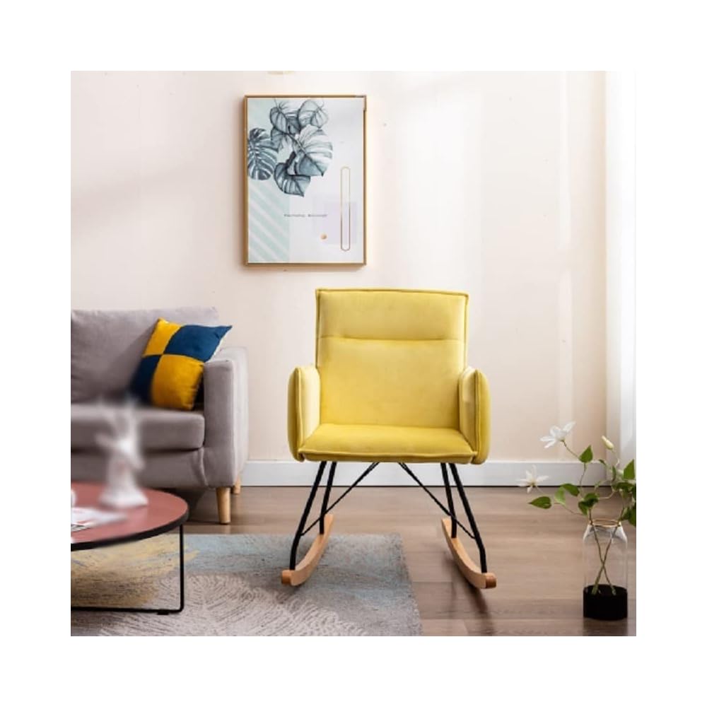Relax Rocking Chair Velvet Upholstered Rocker Chair Lounge Chair Cushion for Living Room