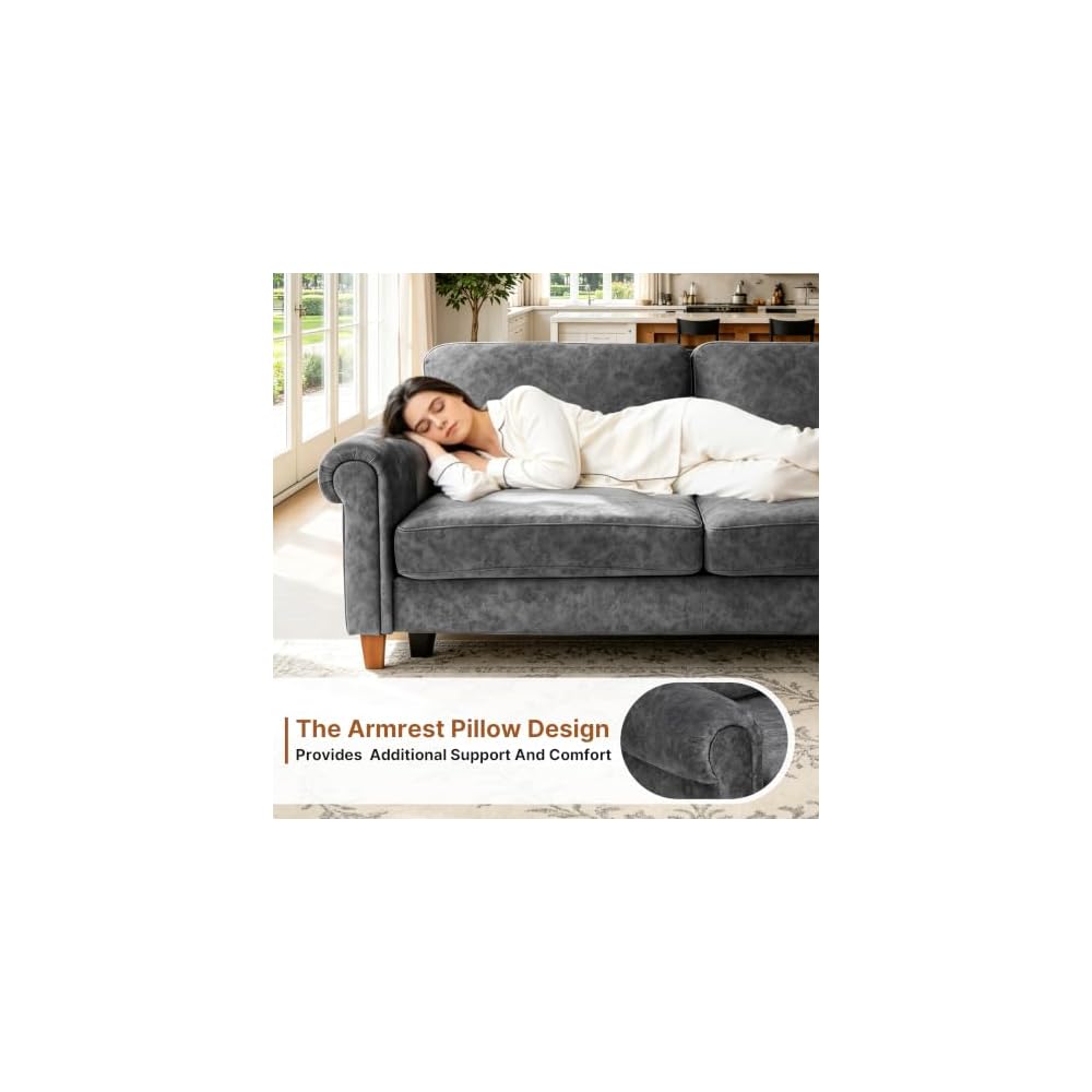 100" Modular Sectional Sofa, L-Shaped Velvet Couch for Small Spaces