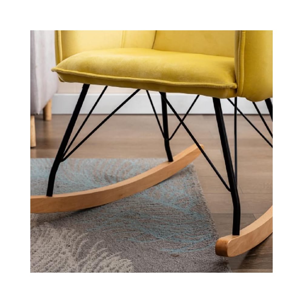 Relax Rocking Chair Velvet Upholstered Rocker Chair Lounge Chair Cushion for Living Room