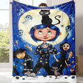 Coraline Cartoon Character Print Flannel Blanket - Soft Warm Bed Throw for Home or Travel Use, Ideal Holiday Christmas Birthday Gift for Teens, Flannel Blankets