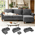 100" Modular Sectional Sofa, L-Shaped Velvet Couch for Small Spaces