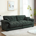 90.55" Oversized Fluffy Cloud Couch, Modern Chenille Deep Seat Sofa, Comfy Tufted Sectional Loveseat, Overstuffed Modular Couches with Pillows for Living Room, Apartment & Small Space, Green