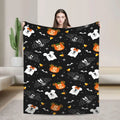 [SummerVibes] DISNEY CLASSIC Halloween Mickey and Minnie Flannel Blanket - Soft, Warm, Bat Cartoon Design, Sofa, Bed, Office, Blanket for Couch