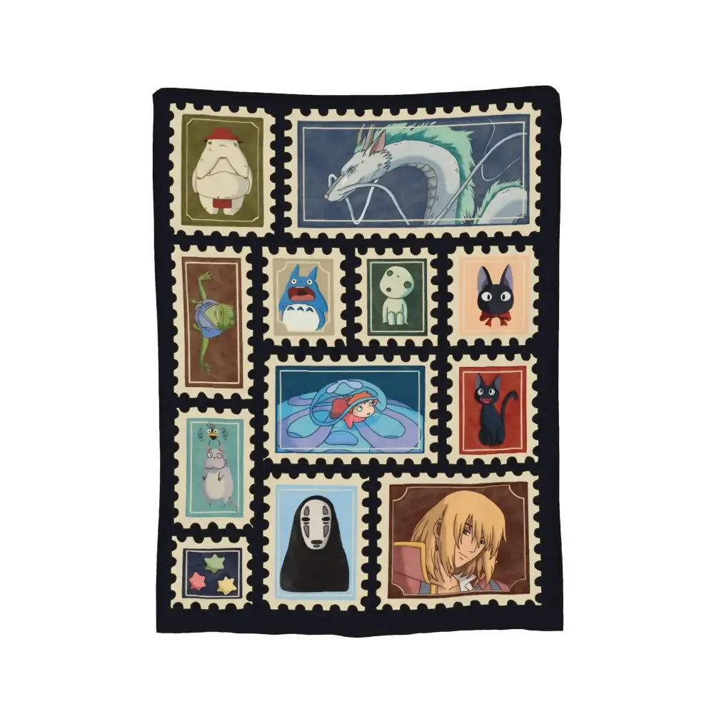 Studio Ghibli Anime Blanket Soft Funny Throw Blanket Cozy Lightweight Plush Portable Cover Blanket For Sofa,Warm Gift For Birthday,Christmas,Multiple Blanket